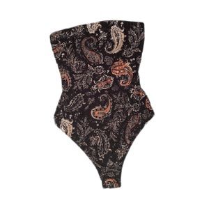 ❤️SOLD Velvet paisley tube top body suit